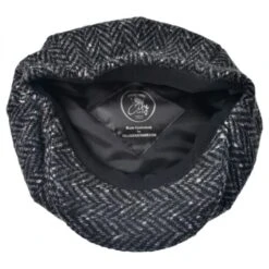 Large Herringbone Donegal Tweed Wool Newsboy Cap -Novel Accessories 74444