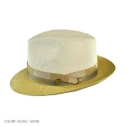 Stetson Andover Florentine Milan Straw Fedora Hat 7 Stetson Andover Florentine Milan Straw Fedora Hat -Novel Accessories 89370
