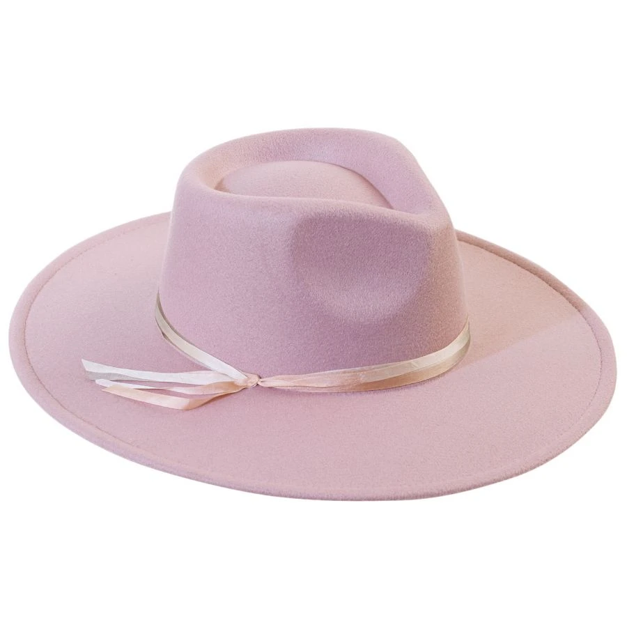 Silk Trim Vegan Wool Felt Fedora Hat 4 Silk Trim Vegan Wool Felt Fedora Hat - Image 2