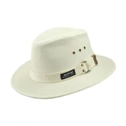 Panama Jack Cotton Canvas Safari Fedora Hat - Natural -Novel Accessories size xl